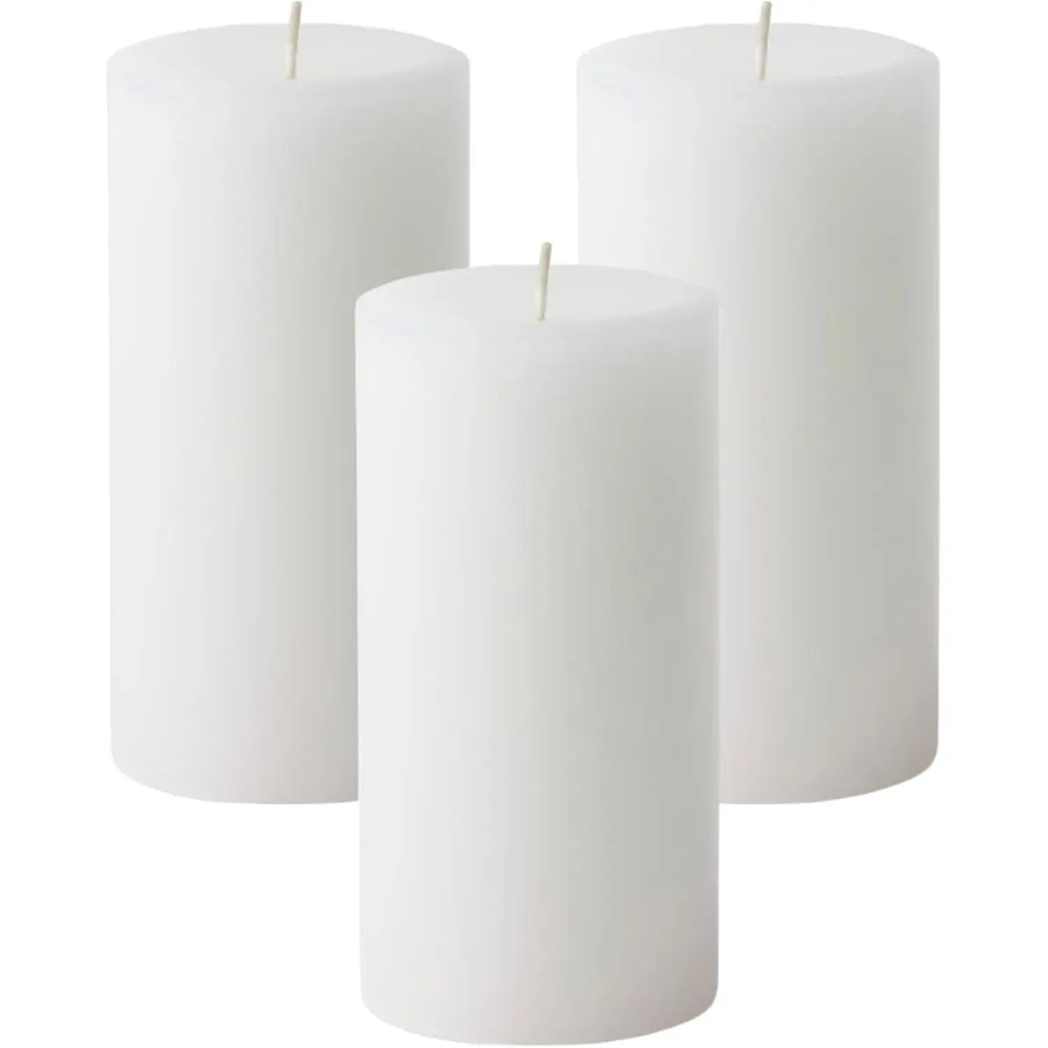 3-Pack 3x6in Citronella Pillar Candles, Hand-Poured White Premium Wax, Dripless, 60-Hour Burn Time, Clean Burn Household Candle, Ideal for Outdoor & Indoor Home Supplies Use, 3 X 6