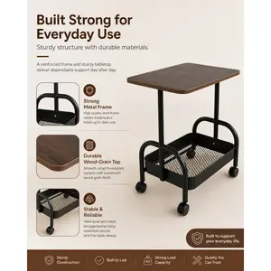 Mobile Bedside Table with Wheels, Small Tea Table, Living Room Sofa Side Table, Bedroom Bedside Storage Shelf; Wheeled Side Table, Movable Side Table, Sofa Side Cabinet, Bedside Table, Utility Cart, Storage Rack, Organizer Shelf, Bedside Cabinet, Mini Tea