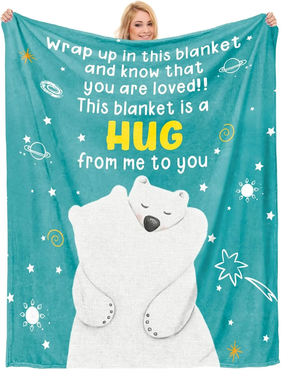 Get Well Gifts for Women, Hug Blanket with Healing Words, Inspirational Gifts for Women, Thinking of You Gifts for Women, Encouragement Gifts for Mom Sister Friend Coworker, Healing Blanket 50x60 incha