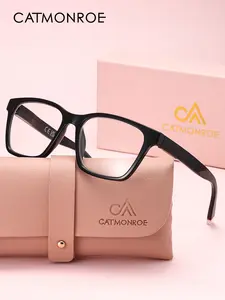 CATMOROE Unisex Rectangular Classic Minimalist Design PC Ultra Light Lightweight Anti Blue Light Reading Glasses With Personalized Leopard Print Design Comfortable Reading Mirror Brand Packaging Preferred Gift Parents Lightweight Durable Glasses