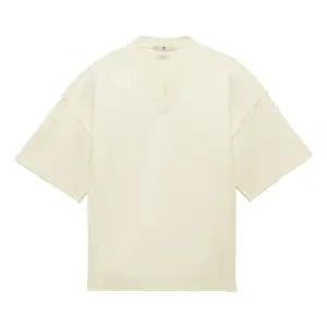 adidas Mens Fear Of God Athletics V Neck Short Sleeve Casual Tops Casual - Off White
