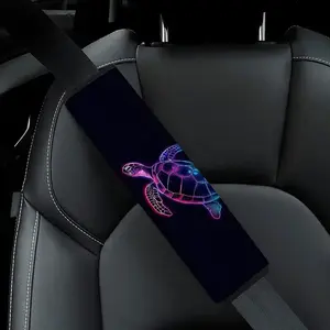 1pc 9.8x11.3 Inch Neon Sea Turtle Pattern Car Seat Belt Shoulder guard cover, Car Decoration, Car Interior Accessories, Universal Size, Comfortable and Stylish, Quick Installation and Removal, Ideal Gift for Car Enthusiasts, Holiday Gift, 3.25CYJ-9