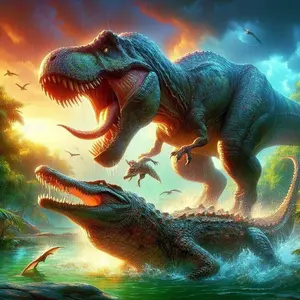 1pcs 5D DIY diamond painting kit, 5D diamond art set, DIY decoration, dinosaur confrontation diamond painting kit full drill DIY, mosaic, diamond art, DIY art home decor, suitable for Halloween and Christmas.