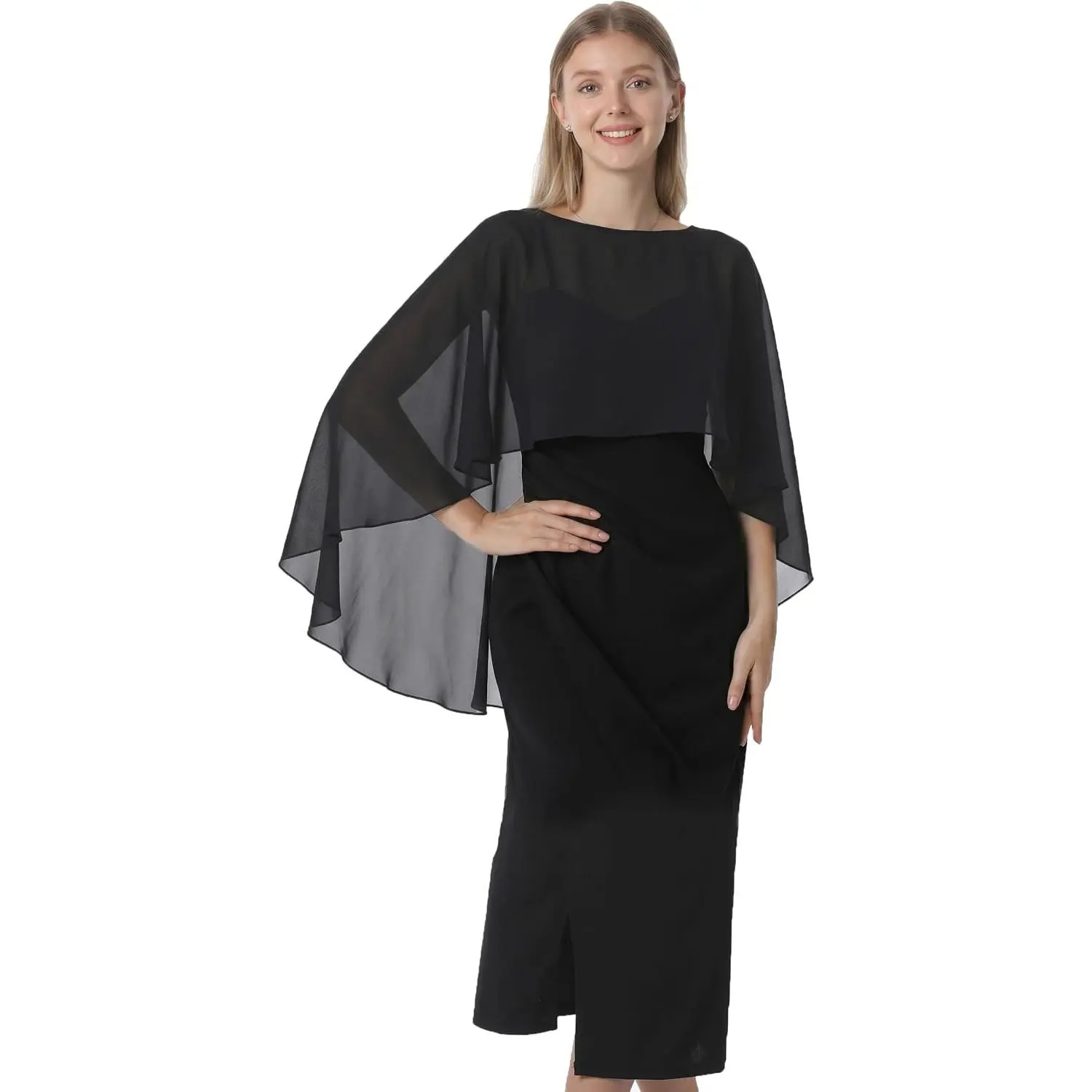 Capelets for women Chiffon Cape Shawls and Wraps for Evening Dress Wedding Capes Cover Up