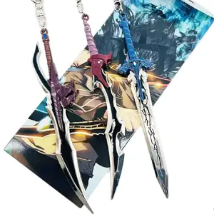 Sung Jinwoo Sword Metal Keychain - Anime Solo Leveling Dagger, Keyring Attachment, Silver Finish, Unique Design