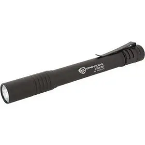 Streamlight Compact Mini Flashlight - White LED Bulb, 100 Lumens, Black Aluminum Body, 2 AAA Alkaline Batteries Included, Model 66118