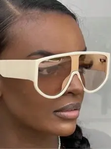 Unisex Simple Style Plain Color Oversized Sunglasses, Casual Trendy Sunglasses Trends for Women for Everyday Use, Fashion Accessories for Outdoor Activities