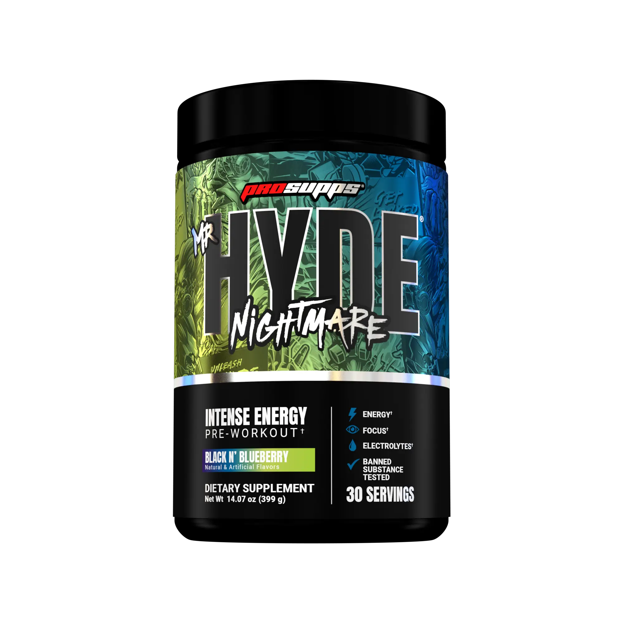 ProSupps Mr. Hyde Nightmare Pre Workout Powder with Caffeine & Beta Alanine - Preworkout for Intense Energy, Mental Focus & Performance - Gym & Fitness Supplements