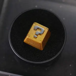 Golden Question Mark Metal Keycap | Mystery Block Gaming Setup | Zinc Alloy Custom Esc Key