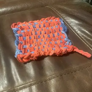 Potholders - Red and Blue Woven Design for Kitchen Use