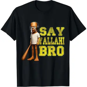 Funny Tung Tung Speed Brainrot Say Wallahi Bro Meme T-Shirt