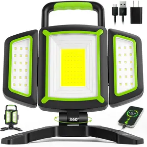 30W Rechargeable Work Light, 3000 Lumens Magnetic Work Light, 5 Modes, 360 Degree Rotation° Rotating Folding LED Work Light, Waterproof Portable Work Light, Suitable for Garages, Construction Sites, Camping, Car Maintenance