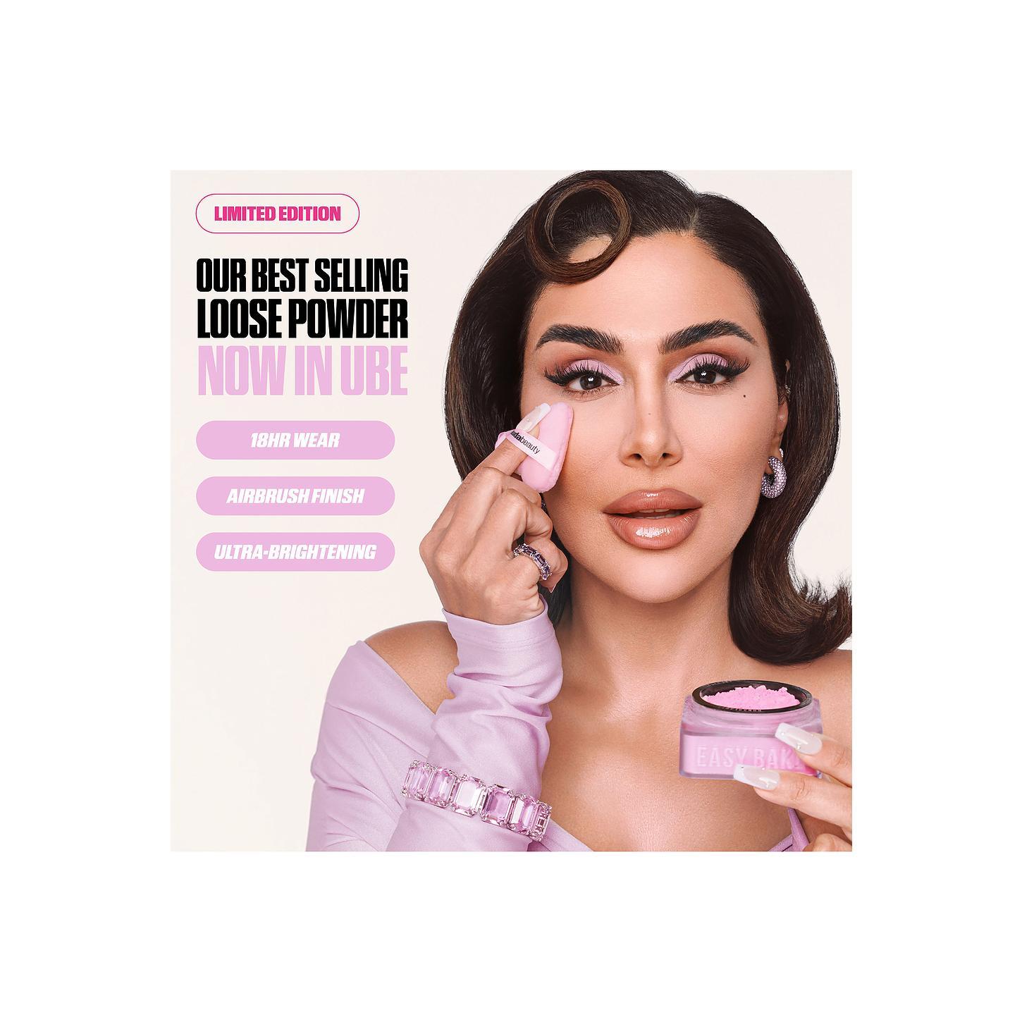 Huda Beauty Easy Bake Loose Powder in Ube Birthday Cake