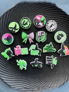 16-Piece Cartoon Witch Shoe Decoration Set, Detachable PVC Charms for Sandals & Bags, DIY Accessories, Perfect Gift for Holidays & Birthdays