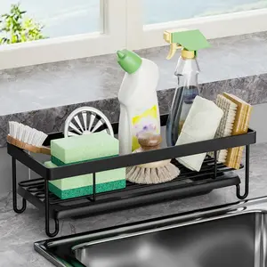 Sponge Holder for Kitchen Sink, Sink Organizer for Brush, Soap Dish Dispenser, Storage Rack for Kitchen Bathroom Counter, Countertop Storage, Summer for Gift, Metal