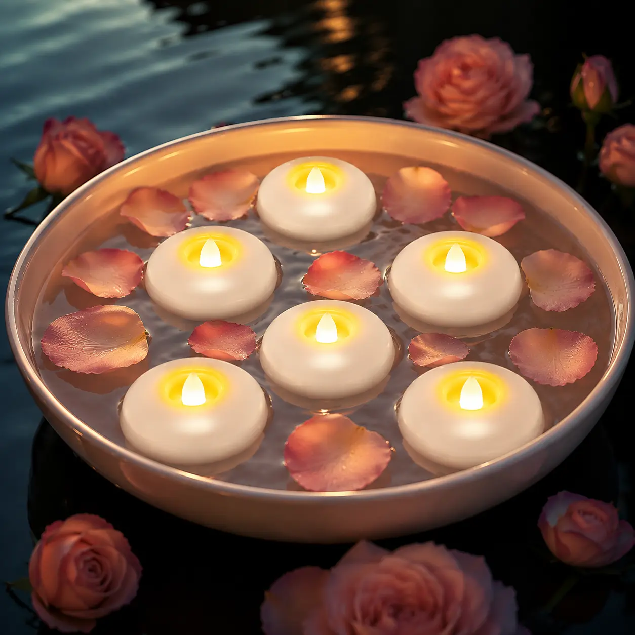 24-Pack 3" Flameless LED Floating Candles - 200-Hour White Battery-Operated Water Resistant Tealights, Home Lighting Indoor Decor for Cylinder Vase Centerpieces, Wedding Decor (Batteries Required), Led Decoration