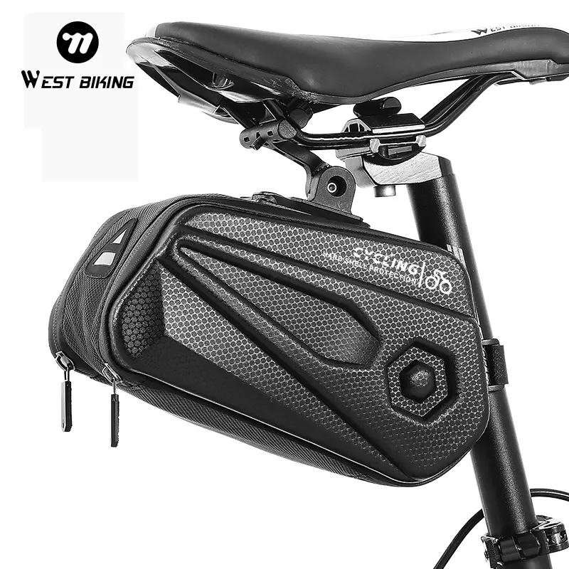 WEST BIKING 2.6L Large Capacity 3D Hard Shell Bicycle Saddle Bag, Portable Multiple-Layer Rear Seat Bag for Adult Commuters, Outdoor Travel, Adults, Bikes, Commuter Travel