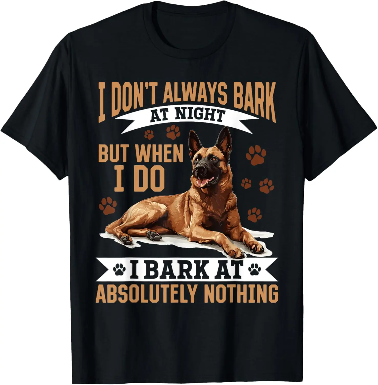 Women's 100% Cotton Casual Short-Sleeve Distressed T-Shirt - Unisex Belgian Malinois Dog Owner Tops, Menswear Compatible, Shortsleeve, Vintage, Fanciful, Quirky, Event, Playful Look