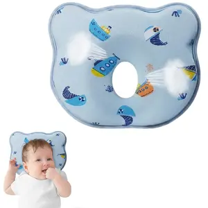 New Upgrade Donut Soft and Cozy Pillow,Memory Foam Head Shaping Baby Pillow Case Prevents Flat Head and Shapes Head Pillow Carrot Neck Support Baby Flat