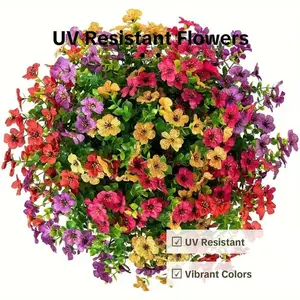 Artificial Flowers (12pcs/set), UV Resistant Colorful Fake Flower, Decorative Bouquet for Home, Garden, Party & Wedding Decor, Artificial Flowers Bouquet