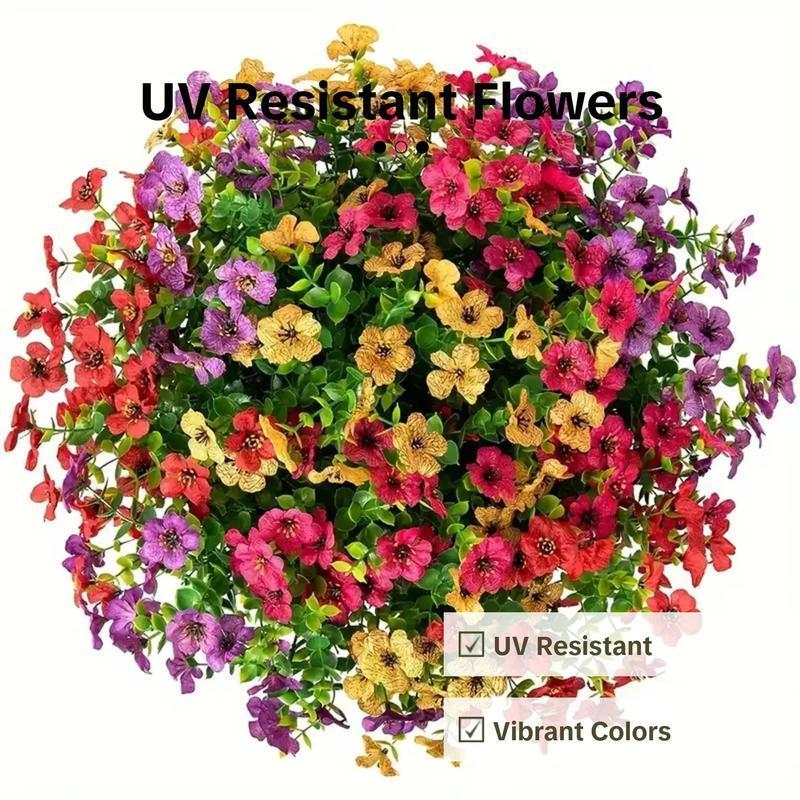 Artificial Flowers (12pcs/set), UV Resistant Colorful Fake Flower, Decorative Bouquet for Home, Garden, Party & Wedding Decor, Artificial Flowers Bouquet