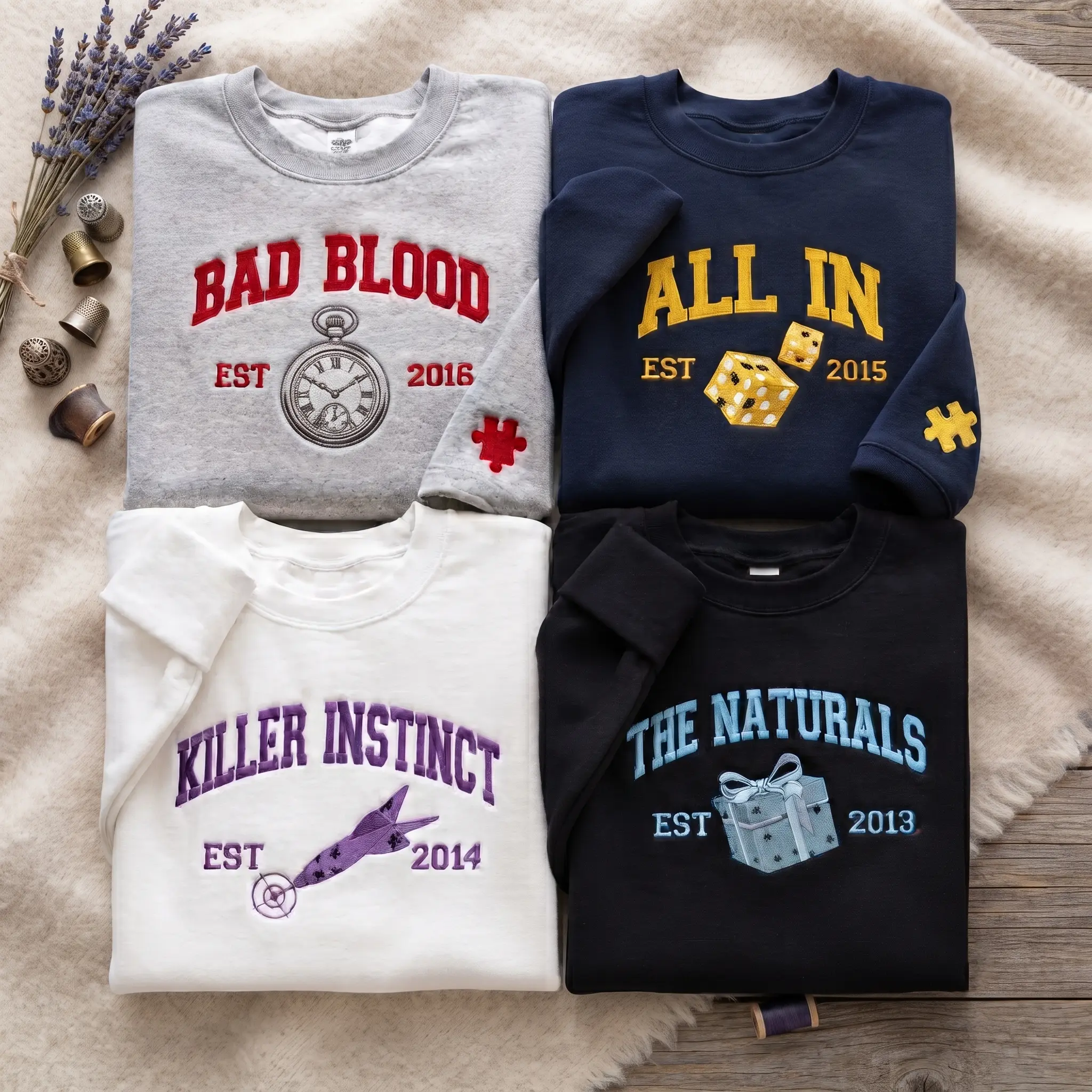 Embroidered The Naturals Sweatshirt, Book Lover Gift, All In Shirt, Killer Instrinct Sweatshirt, Bad Blood Shirt, Puzzle Sweatshirt