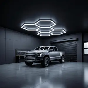 25 Pack Updated Bigger Size Hexagon  Garage Light , 240W Car Detailing Ceiling  Shop Light for Warehouse Workshop Gym Basement Car Care Wash Room iluminacion led Adjustable