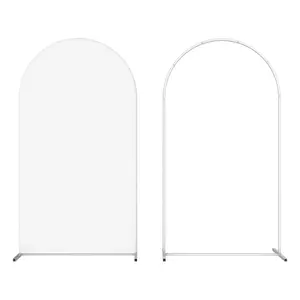Wedding Arch Backdrop Stand with Wedding Arch Cover Spandex,7.3FT Metal Balloon Arch Stand Frame for Wedding Birthday Party Baby Shower Bridal Banquet Decoration