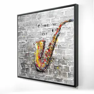 Begin Home Decor 2081-3636-MU17 36 x 36 in. Graffiti of a Saxophone - Contemporary Bedroom Canvas Art
