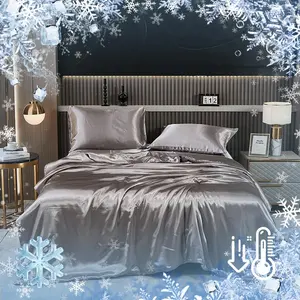 Solid Color Satin Cooling Quilt, Lightweight Breathable Comfortable Bedding, Soft Bedding Supplies for Home Bedroom Hotel