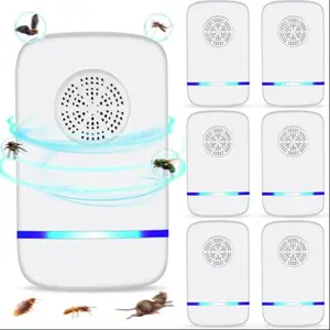 Ultrasonic Pest Repeller Indoor 6/4 Pcs, Electronic Pest Mouse Repellent Ultrasonic Plug in for Mosquito, Mice, Ant, Roach, Fleas, Spider, Bug for Home Hotel Garage Office