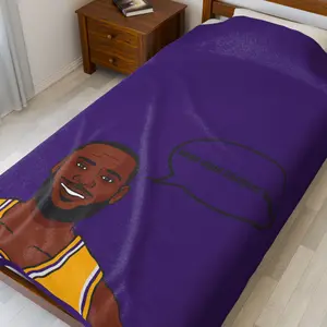 LeBron James Velveteen Plush Blanket - Cozy Throw for Basketball Fans, Great for Gifts, Home Decor, Sports Enthusiasts, Cozy Nights