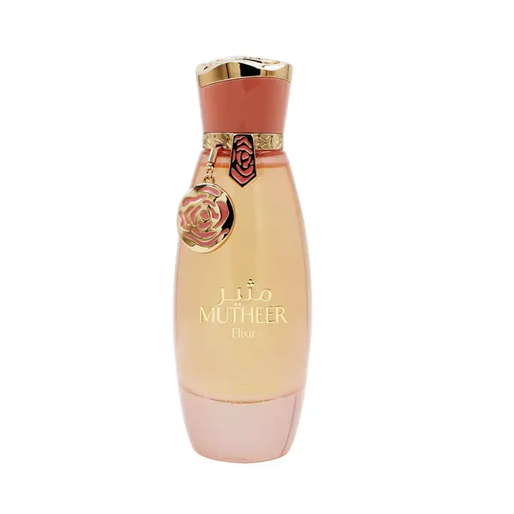 Arabiyat Mutheer Elixir Women's Eau de Parfum - Arabian Fragrance, Oriental-Woody-Amber Notes, Long-Lasting, 3.4 oz Fragrance Perfume, Single Item, Elixir Type Perfume, Signature Scent, Vanilla Scents, Amber, Musks, 3.4 Fl Oz, Edp, Fruity Sweet Start, Amb