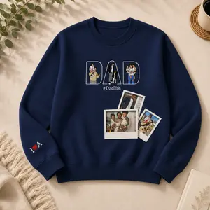 Embroidered Fathers Day Gift For New Fathers, Custom Embroidered Portrait Sweatshirt From Photo,  Family Reunion Sweatshirt, Dad Birthday Gift