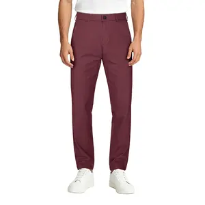 Plaid&Plain Men’s Slim Fit Khaki Pants Men’s Tapered Chino Pants Khaki Dress Pants For Casual Khaki Pants 8801
