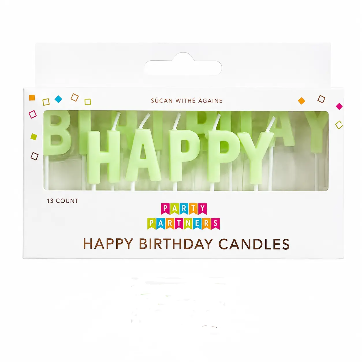 Happy Birthday Glow Candle Set | Glow-in-the-Dark Letter Candles, 13 Count