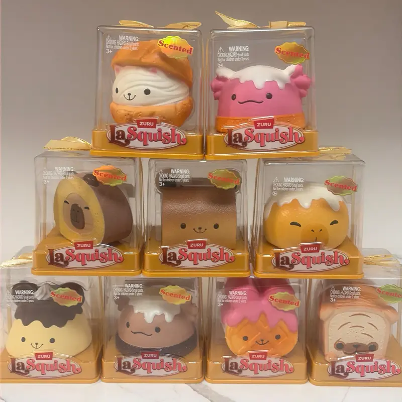 Zuru La Squish Squishies Toys - Boxed Unisex Kitty-Shape Vanilla-Scented Stress Relief Squeeze Toy, Sensory Calming Tool, Ideal Gift for Kids Ages 3+ with Make-Believe Food Designs