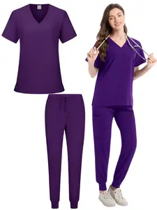 Hospital Work Clothes Set, Top & Pants, Comfortable Breathable Hand Washing Wear, Ideal for Doctors Nurses, Medical Uniforms