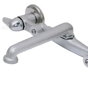 Avalon Adjustable Wall Mount Cast Body Chrome Finish Modern Design 2-Handle Faucet for Kitchen & Laundry Space with Adjustable Design and Solid Brass Construction