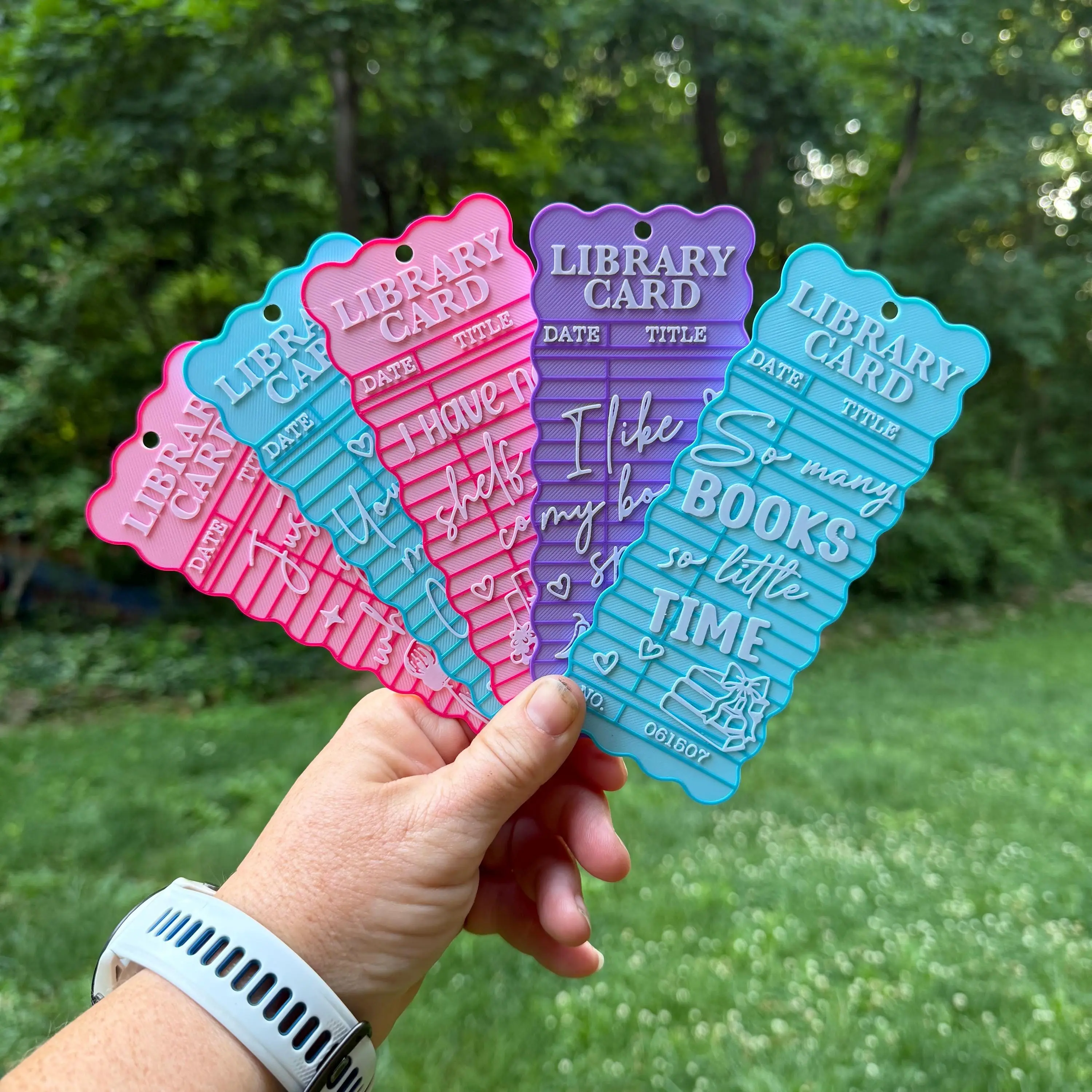Library Card Wavy Bookmark