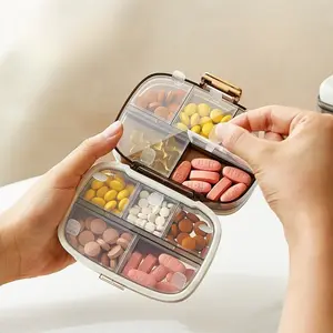 Large Capacity 10-Compartment Plastic Medicine Box, Portable Weekly Drug Storage, Early Mid Late Separated, Mini Pill Tablet Organizer, Healthcare