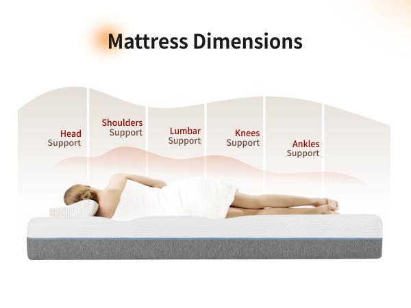 Mattress Gel Memory Foam Queen Size Mattresses in a Box for Back Pain Relief, Firm Foam Bed-Mattress for for Cool Sleep, CertiPUR-US Certified
