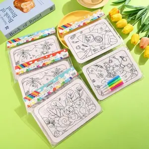 DIY Coloring Puzzle Set for Kids, Educational Watercolor Puzzles, Early Learning Materials, Montessori Puzzles Gift, Suitable for School and Home, Random Pattern
