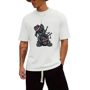 Scottish Terrier & Bagpipe Graphic T-Shirt – Funny Tartan Day Short Sleeve Top