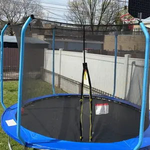 BLUE PLAYGROUND REGULAR TRAMPOLINE WITH LADDER&BASKETBALL HOOP