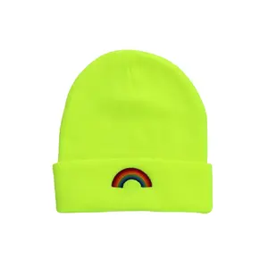 RAINBOW BEANIE - NEON YELLOW