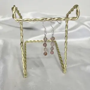 Pink Wire-wrapped Dangle Earrings