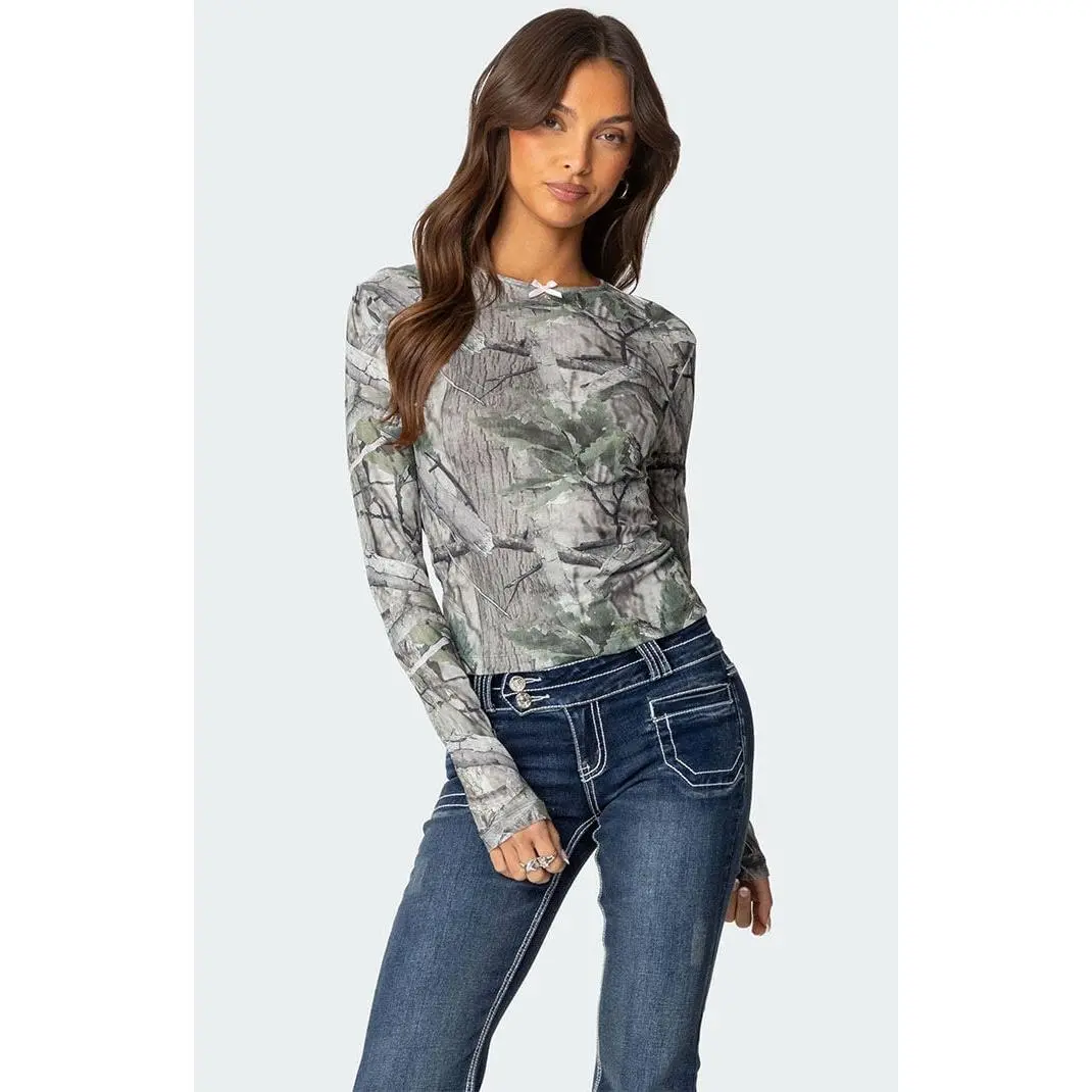 Edikted Women's Camo Babe Top