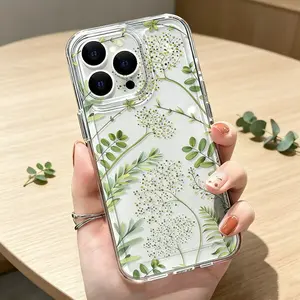 New Space-Themed Transparent Space Phone Case with Green Plant Design, Suitable for iPhone 17, 16, 15, 14, 13, 12, 11, XS, XSMAX, X, Plus Pro Max – Perfect Gift for Birthdays or Valentine's Day, Boyfriend/Girlfriend