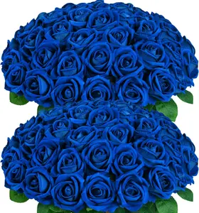 12/24 Pcs Lifelike Artificial Silver Roses - Real Touch Fake Flowers for Weddings, Engagements, Home & Office Decor - Perfect for Christmas, Valentine's, Mother's Day & More